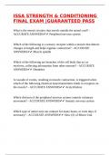 ISSA STRENGTH & CONDITIONING FINAL EXAM &vert;GUARANTEED PASS