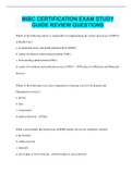 MIBC CERTIFICATION EXAM STUDY GUIDE REVIEW QUESTIONS &vert;  Questions with 100&percnt; Correct Answers &vert; Verified &vert; Latest Update
