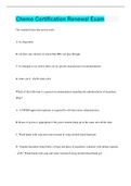 Chemo Certification Renewal Exam &vert;  Questions with 100&percnt; Correct Answers &vert; Verified &vert; Latest Update