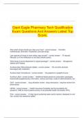 Giant Eagle Pharmacy Tech Qualification Exam Questions And Answers Latest Top Score&period;