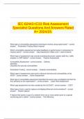 IEC 62443-IC33 Risk Assessment Specialist Questions And Answers Rated A&plus; 2024&sol;25&period;