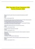   CNC Operation Exam Questions With Correct Answers 2024