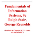 Fundamentals of Information Systems, 9e Ralph Stair, George Reynolds (Test Bank)