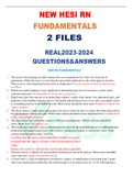 NEW HESI RN FUNDAMENTALS 2 FILES REAL2023-2024 QUESTIONS&ANSWERS -	HESI RN FUNDAMENTALS
