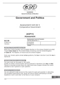AQA Government and Politics  Assessment Unit A2 1 Comparative Government   [AGP11] Assessment