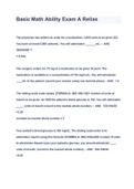Basic Math Ability Exam A Relias 2023 QUESTIONS & ANSWERS &lpar; A&plus; GRADED 100&percnt; VERIFIED&rpar;