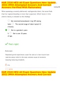 NUR 2520 HESI All Exam Questions New Update 2022 (With Attempted Answers And Correct Answers Verified With Rationales)