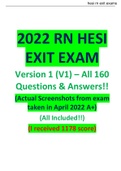 2022 RN HESI EXIT EXAM Version 1 &lpar;V1&rpar; &ndash; All 160 Questions & Answers&excl;&excl;