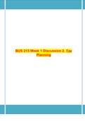 BUS 215 Week 1 Discussion 2, Tax Planning