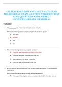     ATI TEAS ENGLISH LANGUAGE USAGE EXAM 2022-2023 REAL EXAM (6 LATEST VERSIONS) TEST BANK QUESTIONS AND CORRECT ANSWERS|ALREADY GRADED A+