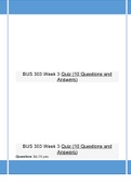 BUS 303 Week 3 Quiz (10 Questions and Answers) 100% correct
