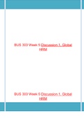 BUS 303 Week 5 Discussion 1&comma; Global HRM