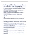 NJ Property/ Casualty Insurance Exam Set Questions and Answers 2023
