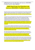 AHIP Final Exam Test Questions and Answers &lpar;2022-2023&rpar; &lpar;Verified Answers&rpar; latest updated