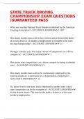 STATE TRUCK DRIVING CHAMPIONSHIP EXAM QUESTIONS &vert;GUARANTEED PASS