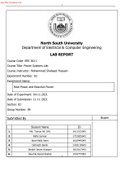 North South University Department of Electrical & Computer Engineering LAB REPORT Course Code: EEE 362 L Course Title: Power Systems Lab Course Instructor: Mohammad Shafayet Hossain Experiment Number: 02