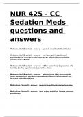 NUR 425 - CC Sedation Meds questions and answers&period;