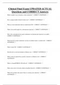 Clinical Final Exam UPDATED ACTUAL  Questions and CORRECT Answers