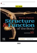  COMPLETE - Elaborated Test Bank for Structure & Function of the Body 16Ed.by Kevin T. Patton & Gary A. Thibodeau.ALL Chapters included and updated  for 2023