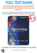 Test Bank For Pharmacology for Canadian Health Care Practice 3rd Edition By Lilley ALL Chapters .