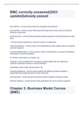 BMC correctly answered(2023 updated)already passed/Chapter 3: Business Model Canvas (BMC)  