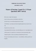 Nature of Nursing&colon; Caputi Ch&period; 1-3 Exam Questions 100&percnt; Solved&period;