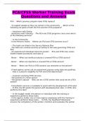 PCA&sol;CFSS Worker Training Exam Questions and Answers