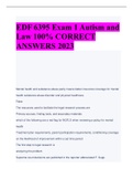 EDF 6395 Exam 1 Autism and  Law 100% CORRECT  ANSWERS 2023