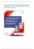 FULL TEST BANK For Radiographic Imaging and Exposure 6th Edition by Terri L&period; Fauber EdD RT&lpar;R&rpar;&lpar;M&rpar; &lpar;Author&rpar; Latest Update Graded A&plus;