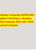 Walden University NURS 6501 patho Final Exam– Question And Answers 2023 with 100% correct answers