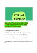    Nursing Process and Critical Thinking exam review with answers 20242025&period; 
