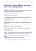 MB &lpar;ASCP&rpar; Review & Exam Questions Part I with Verified Answers