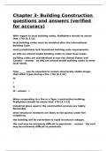 Chapter 3- Building Construction questions and answers &lpar;verified for accuracy&rpar;&period;
