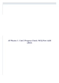 AP Physics 1 - Unit 2 Progress Check: MCQ Part A(2023)