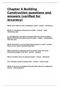Chapter 6 Building Construction questions and answers &lpar;verified for accuracy&rpar;