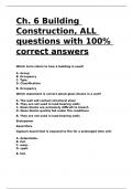 Ch&period; 6 Building Construction&comma; ALL questions with 100- correct answers