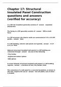 Chapter 17 Structural Insulated Panel Construction questions and answers &lpar;verified for accuracy&rpar;&period;