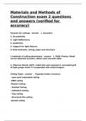 Materials and Methods of Construction exam 2 questions and answers &lpar;verified for accuracy&rpar;&period;