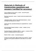 Materials & Methods of Construction questions and answers &lpar;verified for accuracy&rpar;