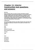 Chapter 11 Interior Construction test questions and answers