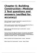 Chapter 6 Building Construction&mdash;Modular 2 Test questions and answers &lpar;verified for accuracy&rpar;&period;