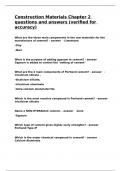 Construction Materials Chapter 2 questions and answers &lpar;verified for accuracy&rpar;&period;