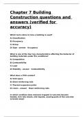 Chapter 7 Building Construction questions and answers &lpar;verified for accuracy&rpar;&period;