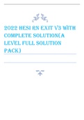 2022 HESI RN EXIT V3 WITH  COMPLETE SOLUTION&lpar;A  LEVEL FULL SOLUTION  PACK&rpar;