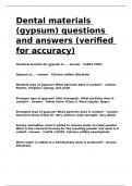 Dental materials &lpar;gypsum&rpar; questions and answers &lpar;verified for accuracy&rpar;&period;