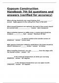 Gypsum Construction Handbook 7th Ed questions and answers &lpar;verified for accuracy&rpar;