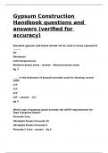 Gypsum Construction Handbook questions and answers &lpar;verified for accuracy&rpar;