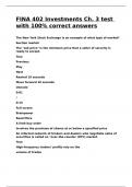 FINA 402 Investments Ch&period; 3 test with 100- correct answers&period;
