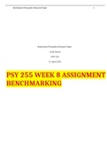 PSY 255 WEEK 8 ASSIGNMENT BENCHMARKING