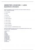 SEMESTER 1 EXAM WH I &ndash; LUOA Questions & Answers